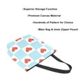 thumbnail image 3 of FORMRS Womens Canvas Tote Bag with Zipper Inner Pocket Shoulder Handbag, Light Blue Checkered Heart, 3 of 7