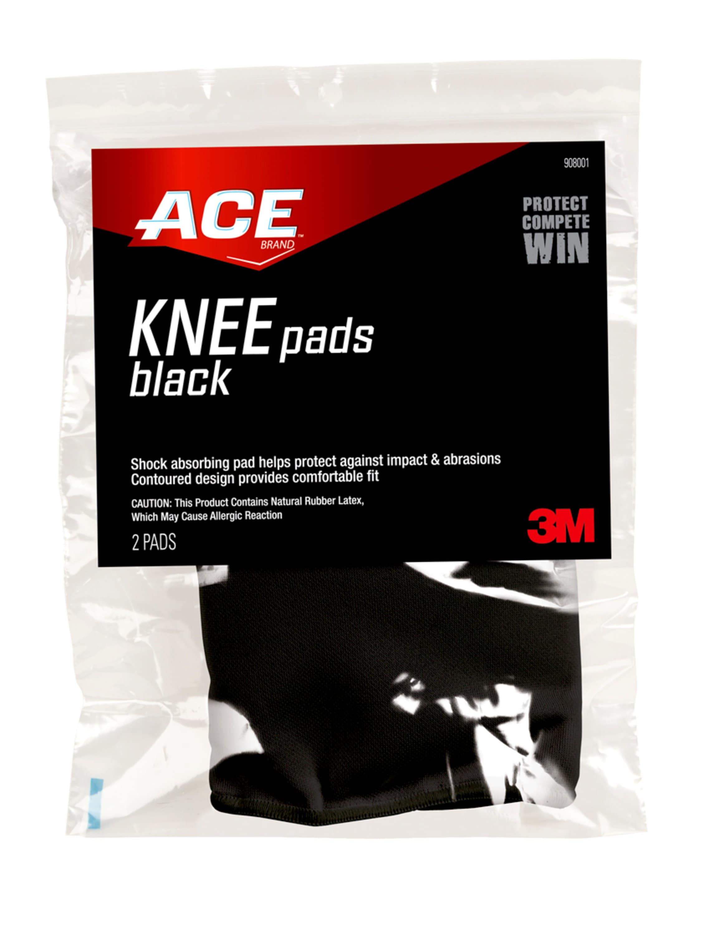 4 Total 3M ACE Knee Pads Black 14-20 Inch LOT OF 2 