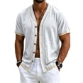 thumbnail image 2 of Mens Button Down Short Sleeve Shirt Baseball Jersey Style Hawaiian Beach Vacation Wedding Shirts, M, 2 of 8