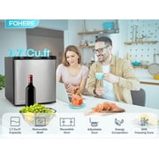 1.6 Cu.ft Mini Refrigerator with 7 Temp Control, FOHERE Compact Fridge with Freezer, Low Noise, Stainless Steel