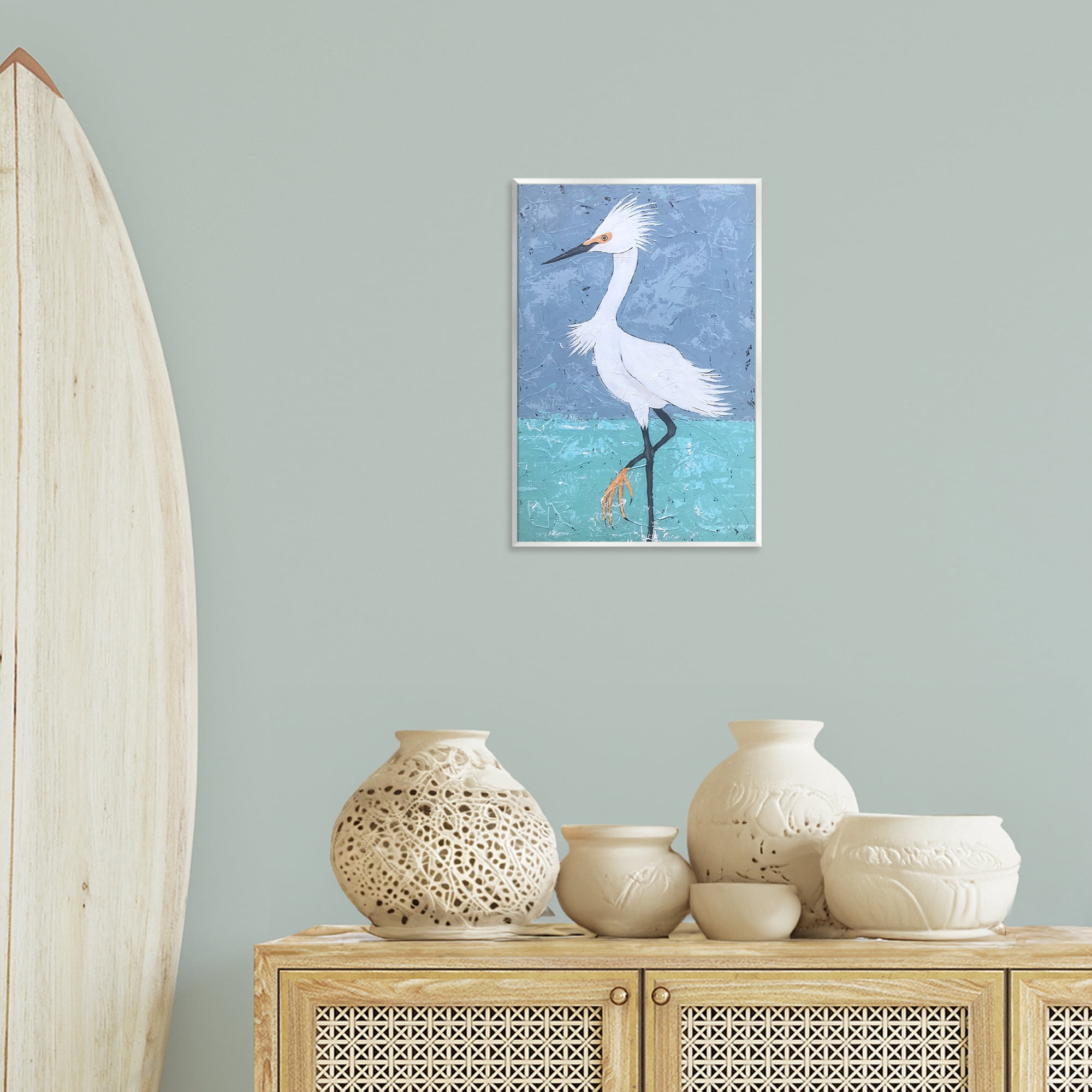 Stupell Industries Sea Bird Stepping Animals & Insects Painting Unframed Art Print Wall Art, 13 x 19