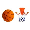 thumbnail image 2 of Sioweci 1 Set Silent Basketball Quick Rebound Low Noise Adults Kids Training Ball with Basket for Indoor Outdoor Orange Size 5, 2 of 13