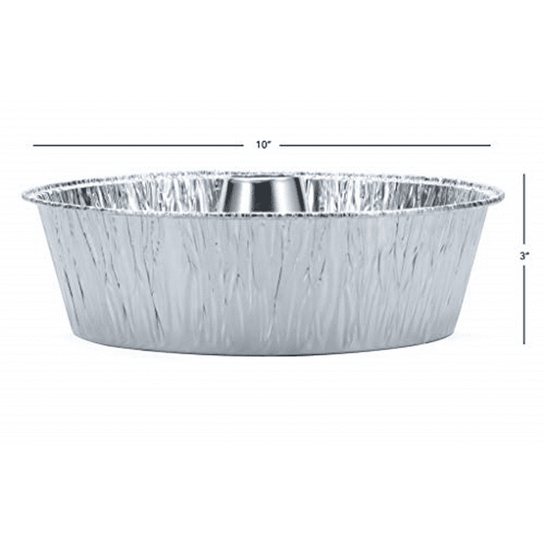 SONGLAM 10-Pack Disposable Round Cake Baking Pans - Aluminum Bundt