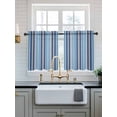 thumbnail image 2 of Blue Green Striped Tier Curtains 36 Inch Length,Sheer Curtains for Bedroom Living Room Window Colorful Abstract Vertical Lines Art Small Half Window Kitchen Curtains & Drapes 27.5"x36" 2 Panels, 2 of 6
