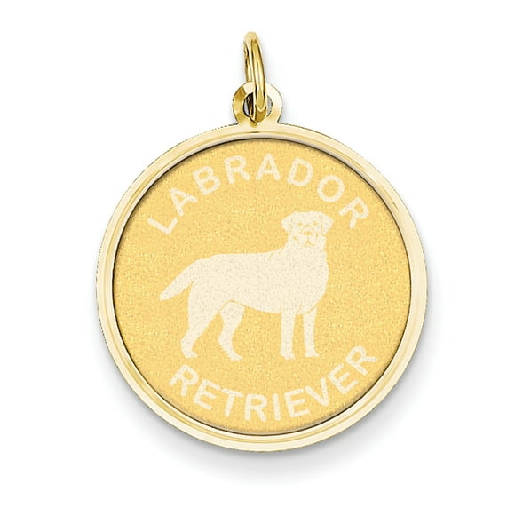 14K Yellow Gold Labrador Retriever Disc Charm