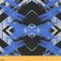 jejeloiu Modern Geometric Art Fabric by the Yard 10 Yards,Abstract Geometric Room Decor Fabric by the Yard,Blue Black White Sewing Fabric For Teens,Super Cozy Room Decor