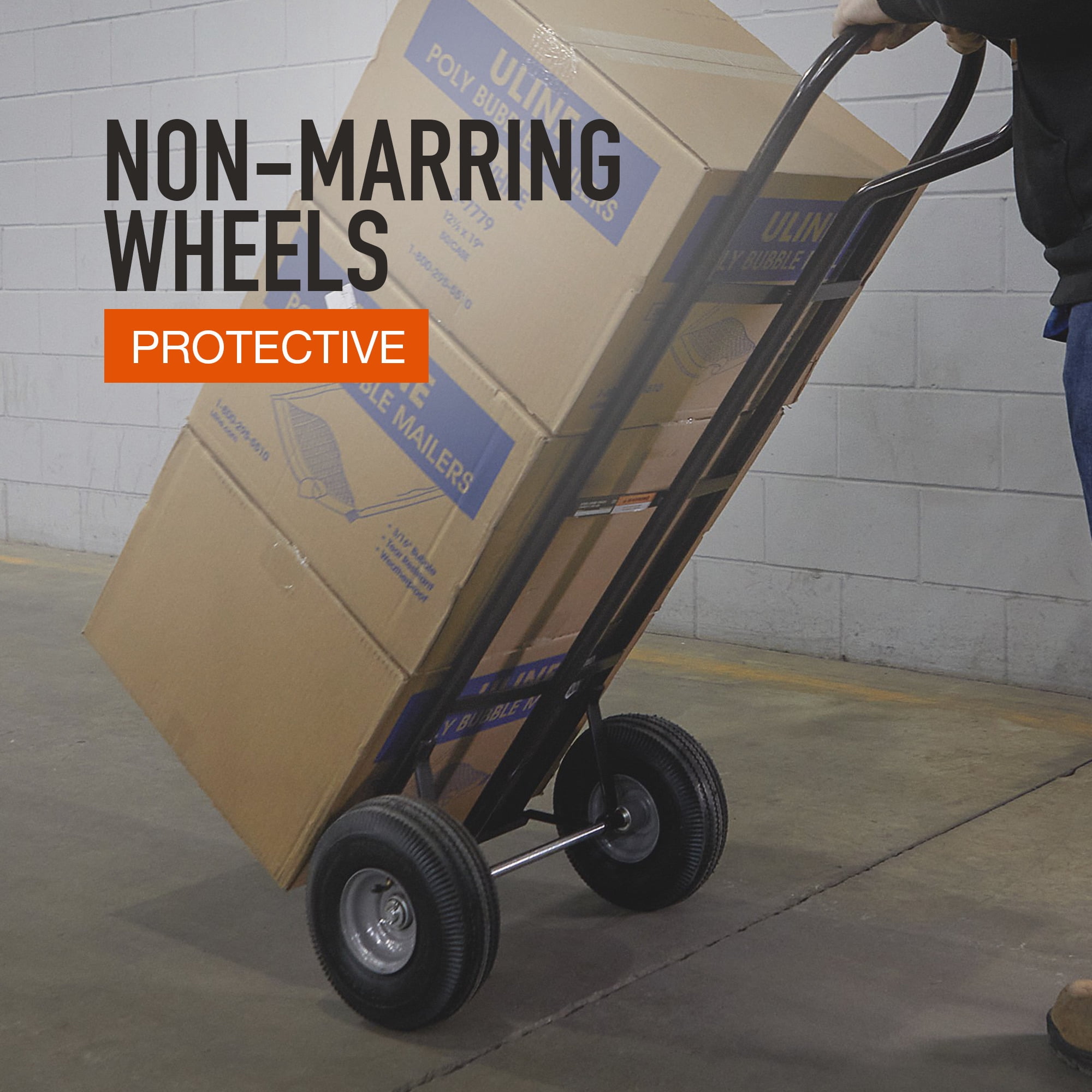 Ironton Steel Pneumatic Hand Truck, 600-Lb. Capacity, 16.93in.L x 21.65in.W x 51.57in.H