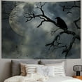 thumbnail image 2 of Mystic Fog Forest Tapestry Gothic, Birds at Branches On Creepy Jungle at Deep in Dark Forest Tapestry Wall Hanging, Halloween Tapestry Wall Decor for Bedroom Living Room Dorm, 2 of 6
