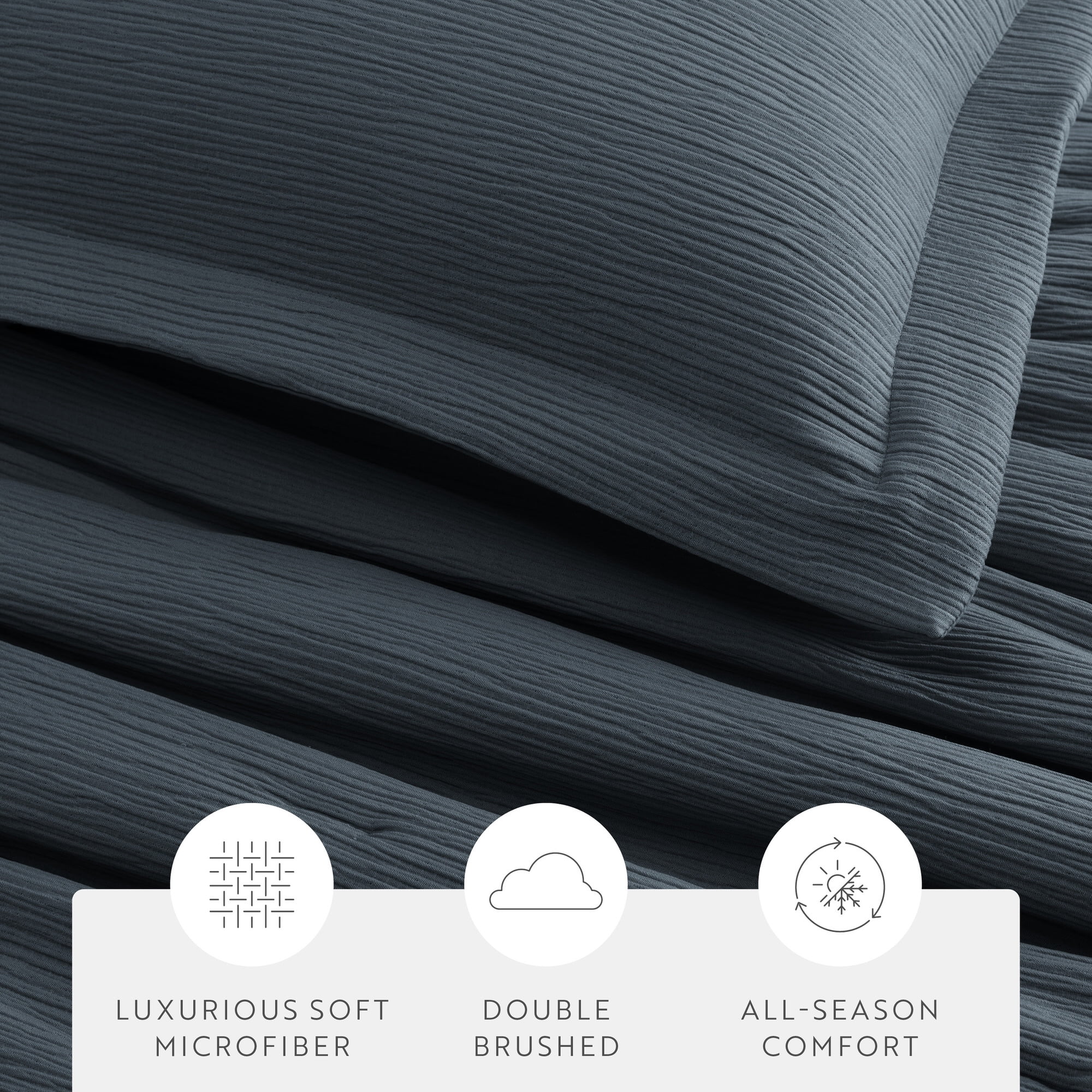 Cloud Weave Textured Comforter Set Plush All-Season Down Alternative Bedding - Comfort Canopy