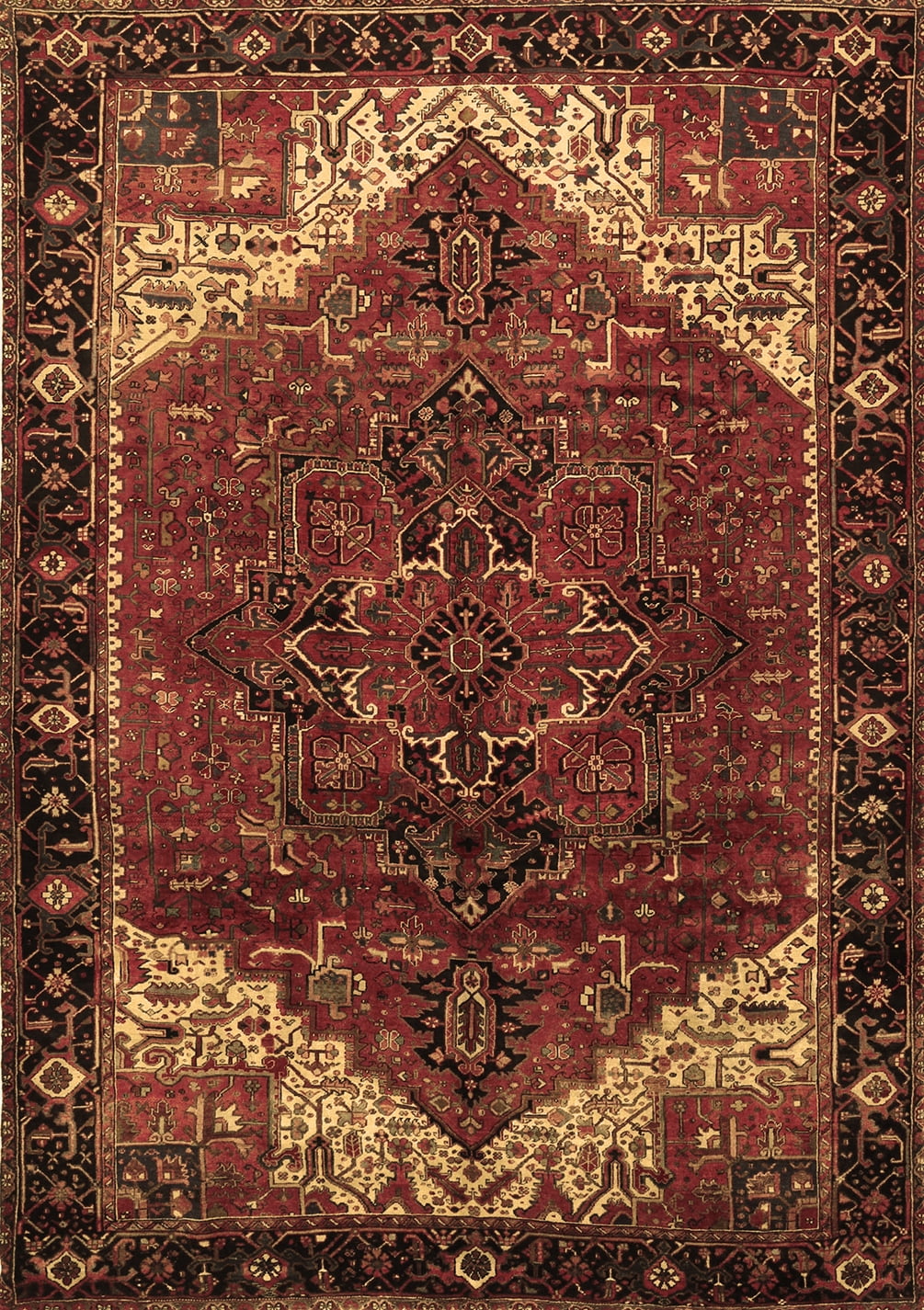 Ahgly Company Indoor Rectangle Persian Brown Traditional Area Rugs, 8 ...