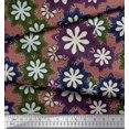 thumbnail image 2 of Soimoi Brun Moss Georgette Tissu Artistique Imprimé Floral 1 Yard 42 Inch Wide, 2 of 5