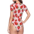 thumbnail image 4 of Balery Strawberries Women's Short Sleevee Crew Neck Bodysuit Tops Short Sleeve Tops Basic-, 4 of 9