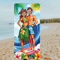 thumbnail image 4 of Luau Photo Door Banner Hawaiian Party Decorations Large Fabric Hawaiian Photo Booth Backdrop Aloha Tiki Banner Couple Surfing Face in Hole Photo Prop for Tropical Beach Party 35.43x70.87 Inch, 4 of 7