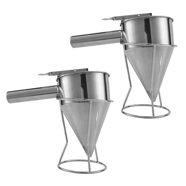 2X Dispensador de masa para panqueques, embudo para dispensador de masa para pasteles y magdalenas, máquina para hacer takoyaki para el hogar, máquina para hacer bolas de pulpo