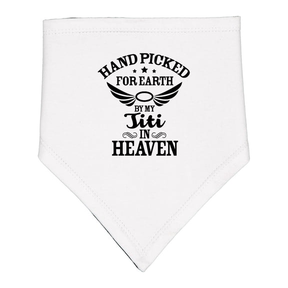 Inktastic Handpicked for Earth by My Titi in Heaven with Angel Wings Baby Bandana Bib