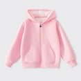 thumbnail image 6 of Boys Girls Winter Jacket Cardigan with Hoodies for Unisex Toddler Kids 3-15Years Long Sleeve Hooded Warm Jacket Pink 9 Years, 6 of 10