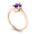 thumbnail image 2 of Solitaire Engagement Ring for Women - 1ct Natural Amethyst in 14K Rose Gold Promise Ring, 2 of 6