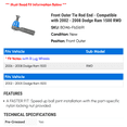 thumbnail image 2 of Front Outer Tie Rod End - Compatible with 2002 - 2008 Dodge Ram 1500 RWD 2003 2004 2005 2006 2007, 2 of 2