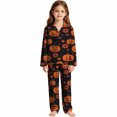 thumbnail image 4 of CAIVO Kids 2 Piece Pajama Sets Girls Halloween Lapel Long Sleeve Button Down Shirt With Pants Casual Loungewear Sleepwear Homewear, 4 of 4