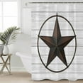 thumbnail image 4 of Shower Curtain Bathroom Set Vintage Farm Western Star Waterproof Fabric Shower Curtains with Grommets&Hooks White Wood Grain Privacy Bath Curtain for Bathtub 72x84in, 4 of 7