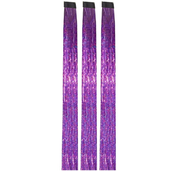 TopLLC Wigs 3PCS Hair Color Hair Kit Hair Flash Hair Shiny Curly Silk Hairpin Sparkly Hair Hair extension
