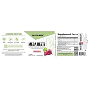 NutraBio Mega Beets- Organic Beet Root Powder Nitric Oxide Superfood, NO3-T Nitrates and Antioxidants - Super Beets Supplement- Supports Performance, Circulation, Blood Flow, Overall Health - 30Sv