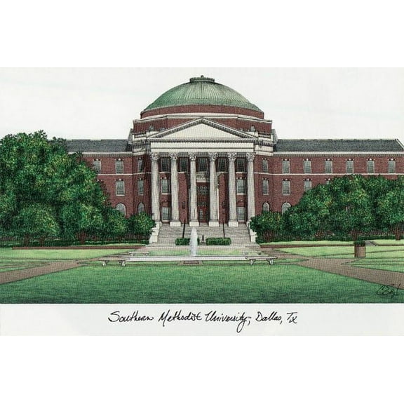 Southern Methodist University Mustangs 14w x 11h Spirit Diploma Manhattan Black Frame with Bonus Campus Images Lithograph (value savings $59)