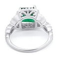 thumbnail image 3 of Halo Cushion Cut Ring Green Emerald CZ 925 Sterling Silver Size 10, 3 of 4