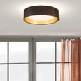 thumbnail image 2 of Orme - 16" LED Flush Mount Ceiling Lighting - Black Exterior/Gold Interior Fabric Shade with Acrylic Diffuser, 2 of 4