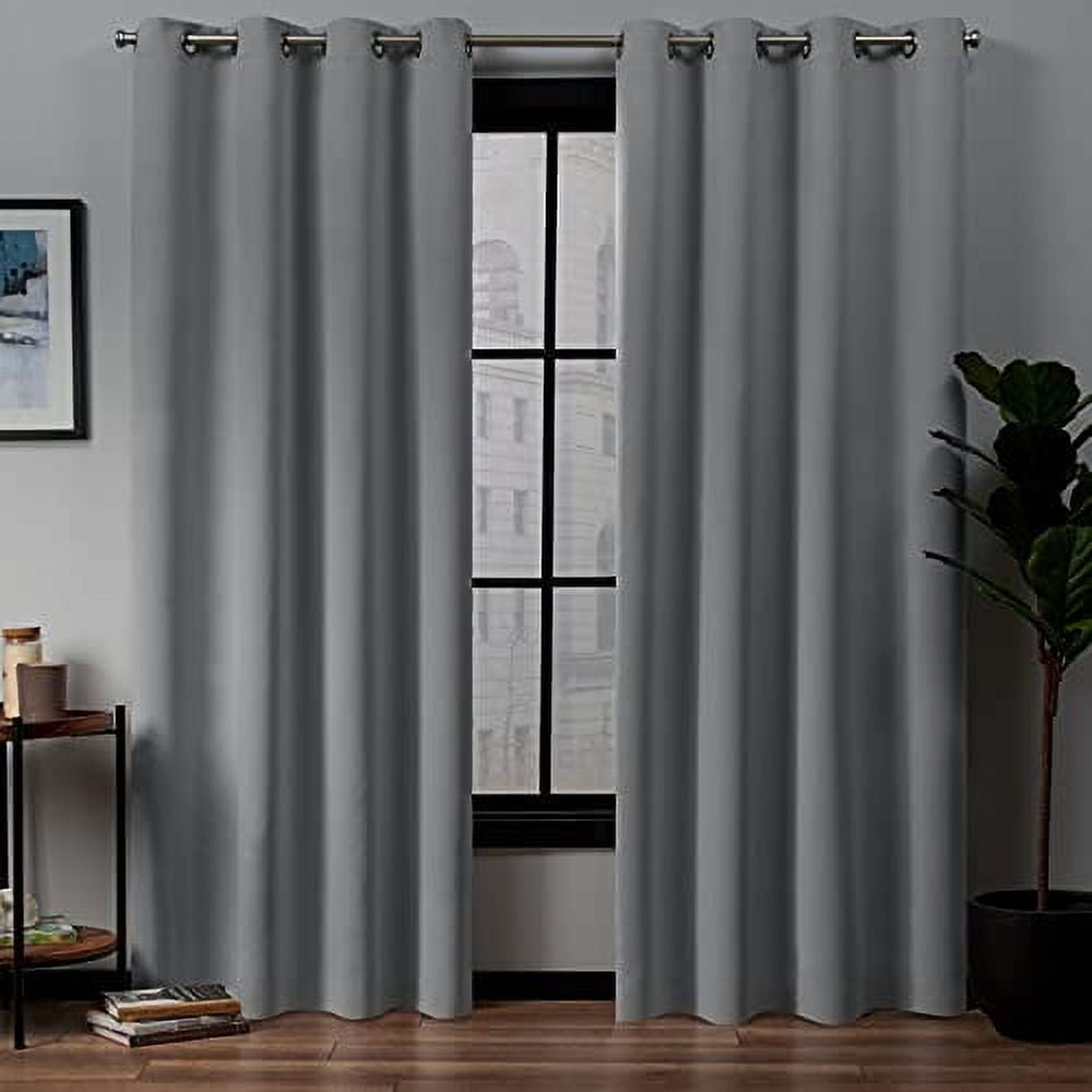 Exclusive Home Academy Total Blackout Grommet Top Curtain Panel Pair, 52"x96", Silver