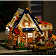 thumbnail image 4 of ASTEM Enchanted Forest A-Frame Cabin House Building Blocks Set for Adults Toys, Mountain House Toy Building Set, City Buildings Natural Micro Architecture Kit, 715pcs, 4 of 5