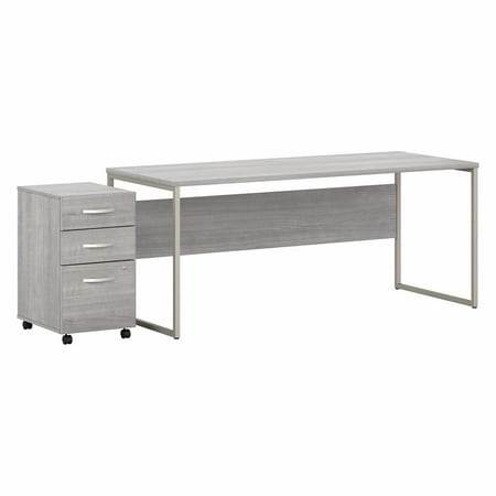 UPC: 0042976180973 | Bush Business Furniture Hybrid 72W x 30D Computer Table Desk with 3 Drawer Mobile File Cabinet in Platinum Gray