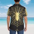 thumbnail image 4 of Susaid Gold Spider On The Web Print Hawaiian Shirts for Men Women,Hawaiian Summer Short-Sleeve Casual Relaxed-Fit Button-Down,Large, 4 of 7