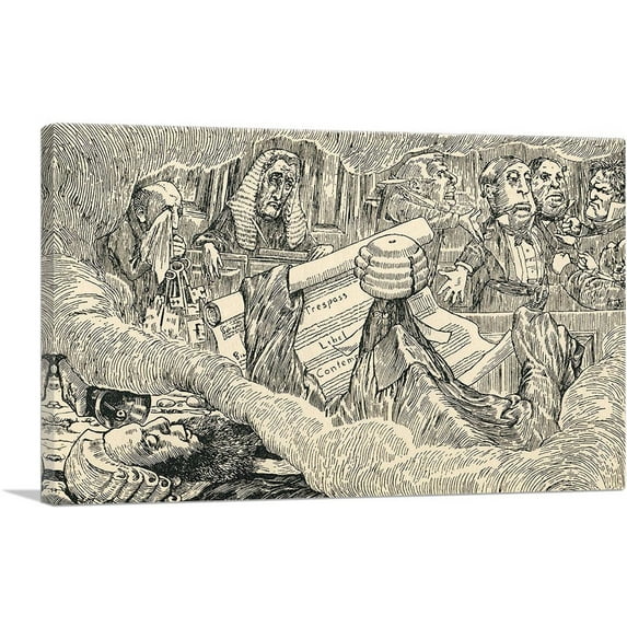 ARTCANVAS Hunting Of The Snark Plate 8 Canvas Art Print by Henry Holiday - Size: 40" x 26" (0.75" Deep)