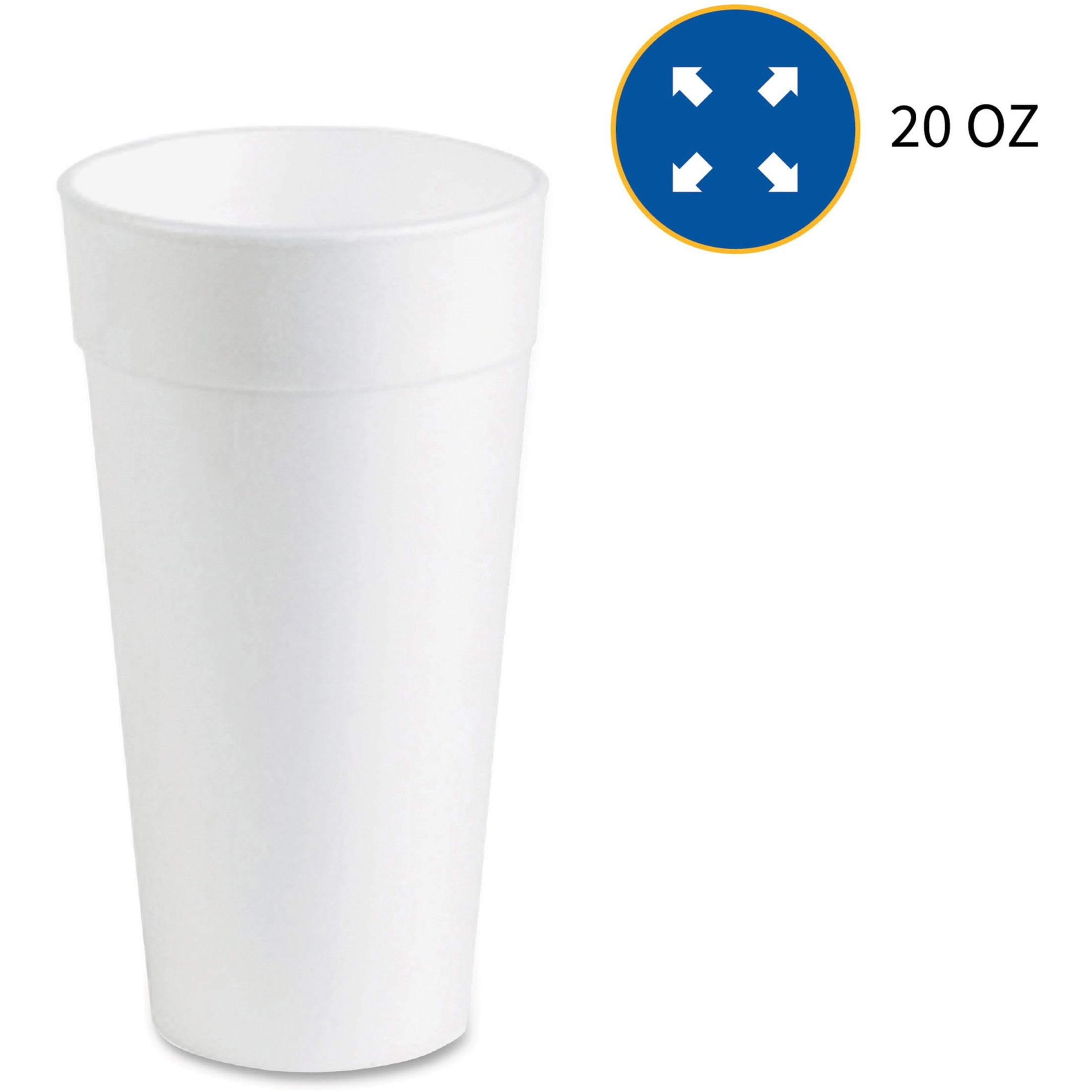 Genuine Joe, GJO25250, Styrofoam Cup, 500 / Carton, White, 20 fl oz