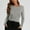 Gray#2, variant on Titcea Long Sleeve Shirts for Women Solid Color Sexy Crew Neck Fitted Casual Tee Fall Fashion Slim Basic Tops