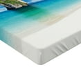 thumbnail image 2 of Ambesonne Scenery Fitted Sheet, Exotic Coastline, Twin Size, Blue White Cream, 2 of 3