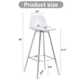thumbnail image 2 of Clear High Bar Stools Set of 2, Modern Acrylic Counter Stools with Back and Footrest, Upholstered Counter Stools with Silver Metal Legs for Dining Room, Kitchen, Sliver, 2 of 6