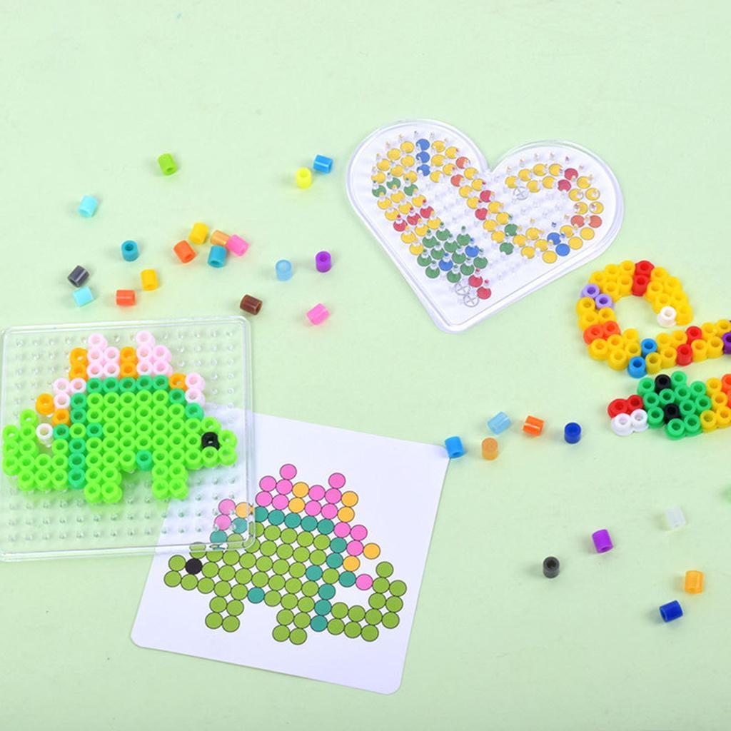 GUOOL 5mm 13 Shapes Plastic Template Beads Boards Christmas Gifts for Kids Craft Beads Premium Material Toys Widely Use with Beads Tweezers Small