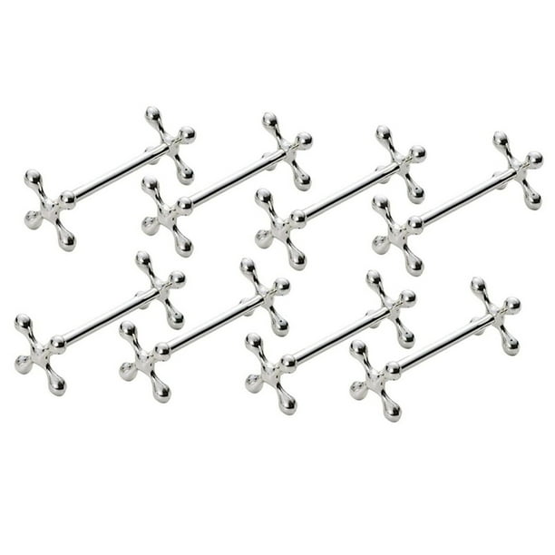 Soporte para Cucharas de Descanso de Palillos de Aleación de Zinc de 8 Piezas Soporte de Cuchillos Tenedores Soporte de Estante de Metal Decoración de Mesa (Plata)