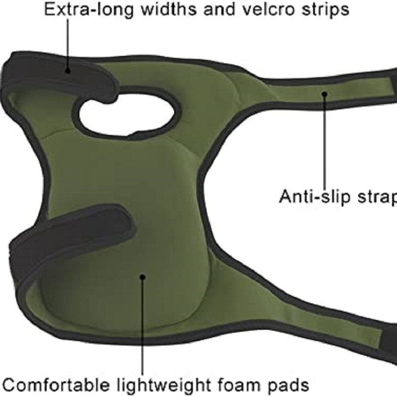 Pads Soft Ultra Thick Memory Foam Anti-slip Adjustable Knee Braces Kneepads for Gardener Cleaning Kneeling Scrubbing ,Expand size 48 * 21cm (Army Green)