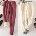 thumbnail image 4 of Women Winter Plus Size Drawstring Waist Loose Thickened Warm Fleece Harem Pants, 4 of 8