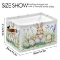 thumbnail image 3 of Watercolor Easter Bunny Pattern Foldable Storage Basket,Canvas Fabric Foldable Storage Bins with Handles Open Home Storage Bins Boxes for Toy Book Shelf Closet Baskets, 3 of 9