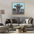 thumbnail image 2 of Fitness Raccoon with Weights Gold Framed Floater Canvas Wall Art, design by Studio Bautista, 2 of 10