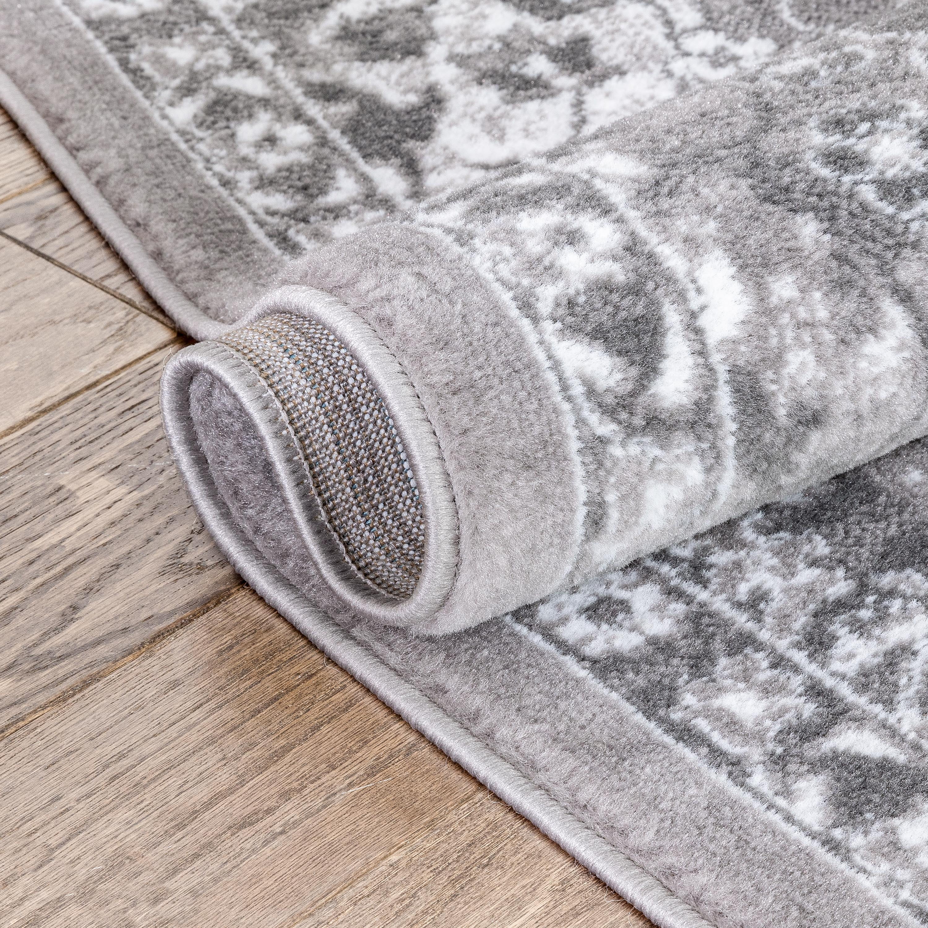 Well Woven Granda Grey Traditional Oriental Medallion Floral Area Rug 8x10 (7'10" x 9'10")