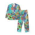 thumbnail image 1 of Balery Cartoon Map Of Europe Pijama para Hombre de Dos Piezas con Manga Larga, Conjunto de Dormir y Descanso Suave con Bolsillos-XX-Large, 1 of 7