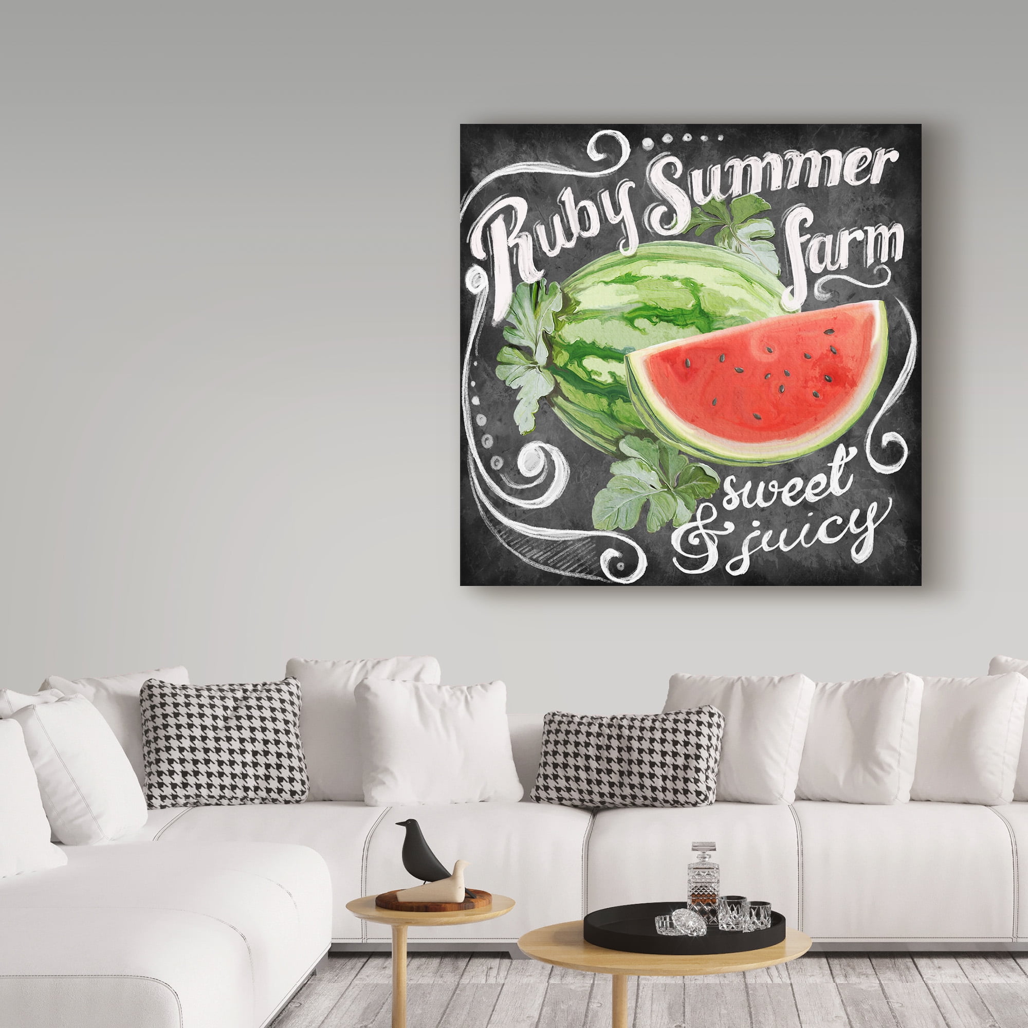 Trademark Fine Art 'Chalkboard Watermelon' Canvas Art by Art Licensing Studio