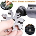 thumbnail image 4 of Stainless Steel Bicycle Multitool, Multifunctional tool, 18-in-1 Snowflake Multitool, Card, Snowflake Key Ring, Bottle Opener, Ring Spanner(Silver*2), 4 of 7