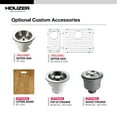 thumbnail image 5 of Houzer Contempo 33 in Stainless Steel Undermount 70/30 Double Left Prep Bowl Kitchen Sink with Strainer and Grid - CTO-3370SL, 5 of 5