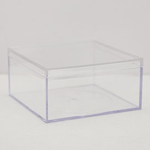 Clear Plastic Box 4" Square X 2" Tall 6 Boxes Per Pack